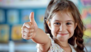 welcome-back-to-school-a-cute-happy-little-girl-kid-thumbs-up-and-soft-blurry-school-class-room-in-background-free-photo
