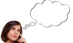 The woman who thinks with the balloon of thought