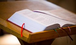 Bible on the church pulpit.